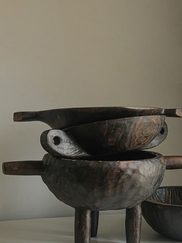 实木雕刻纯手工艺术木器皿东方侘寂艺术老物件酒店软装摆件果盆 - 图2