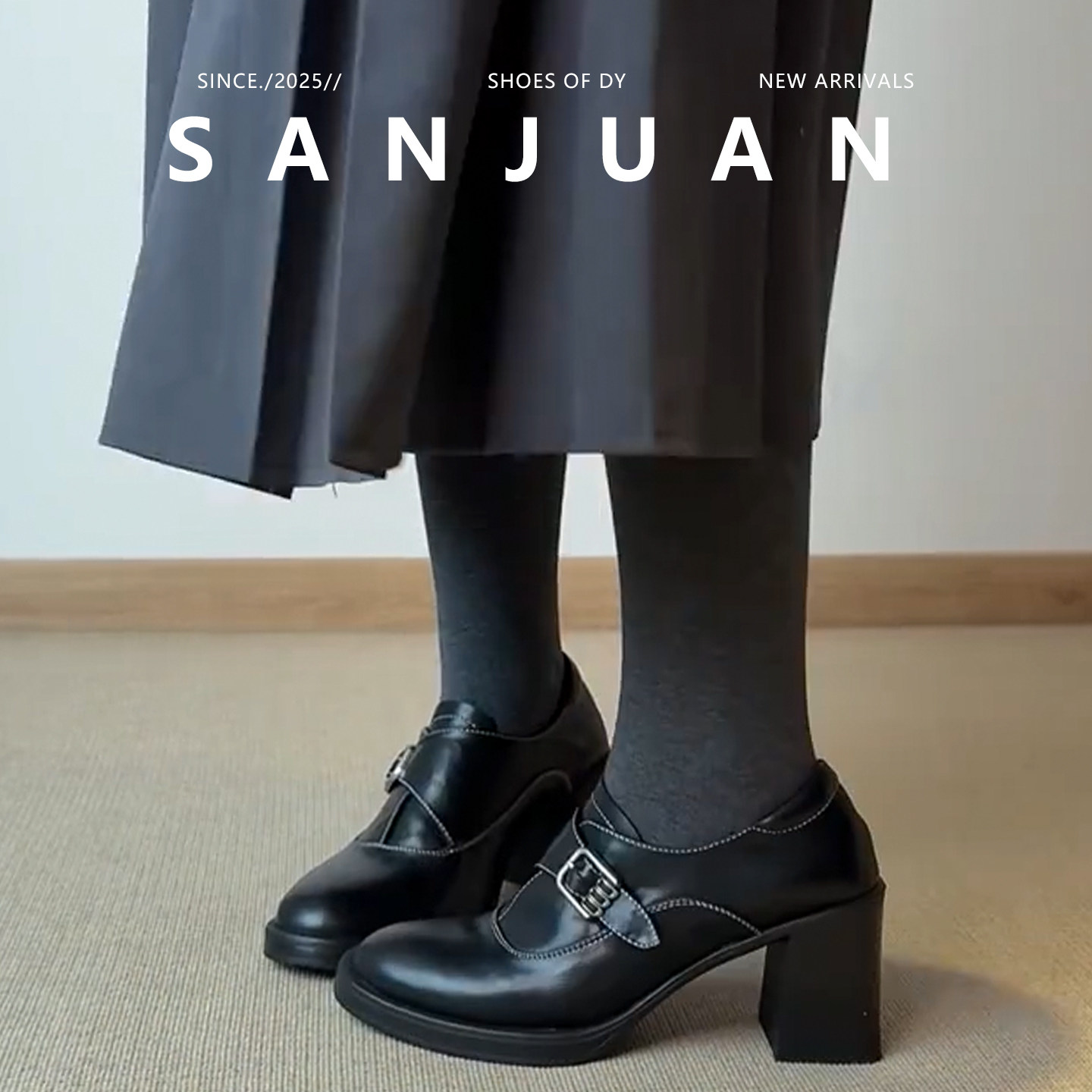 【三卷】厚底圆头皮带扣小皮鞋女2025秋冬新款学院风百搭粗跟单鞋,淘宝优惠券,粉丝福利购,淘宝优惠卷