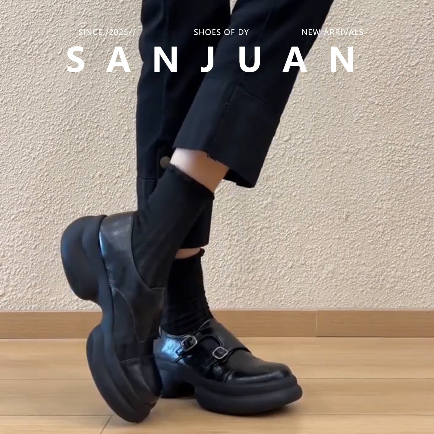 【三卷】厚底圆头复古秋冬小皮鞋女学院风双皮带扣一脚蹬深口单鞋,淘宝优惠券,粉丝福利购,淘宝优惠卷