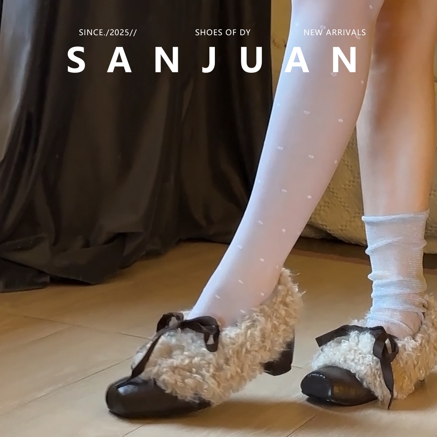 三卷sanjuan羊羔毛毛玛丽珍鞋女冬加绒高跟小皮鞋保暖单鞋内增高,淘宝优惠券,粉丝福利购,淘宝优惠卷