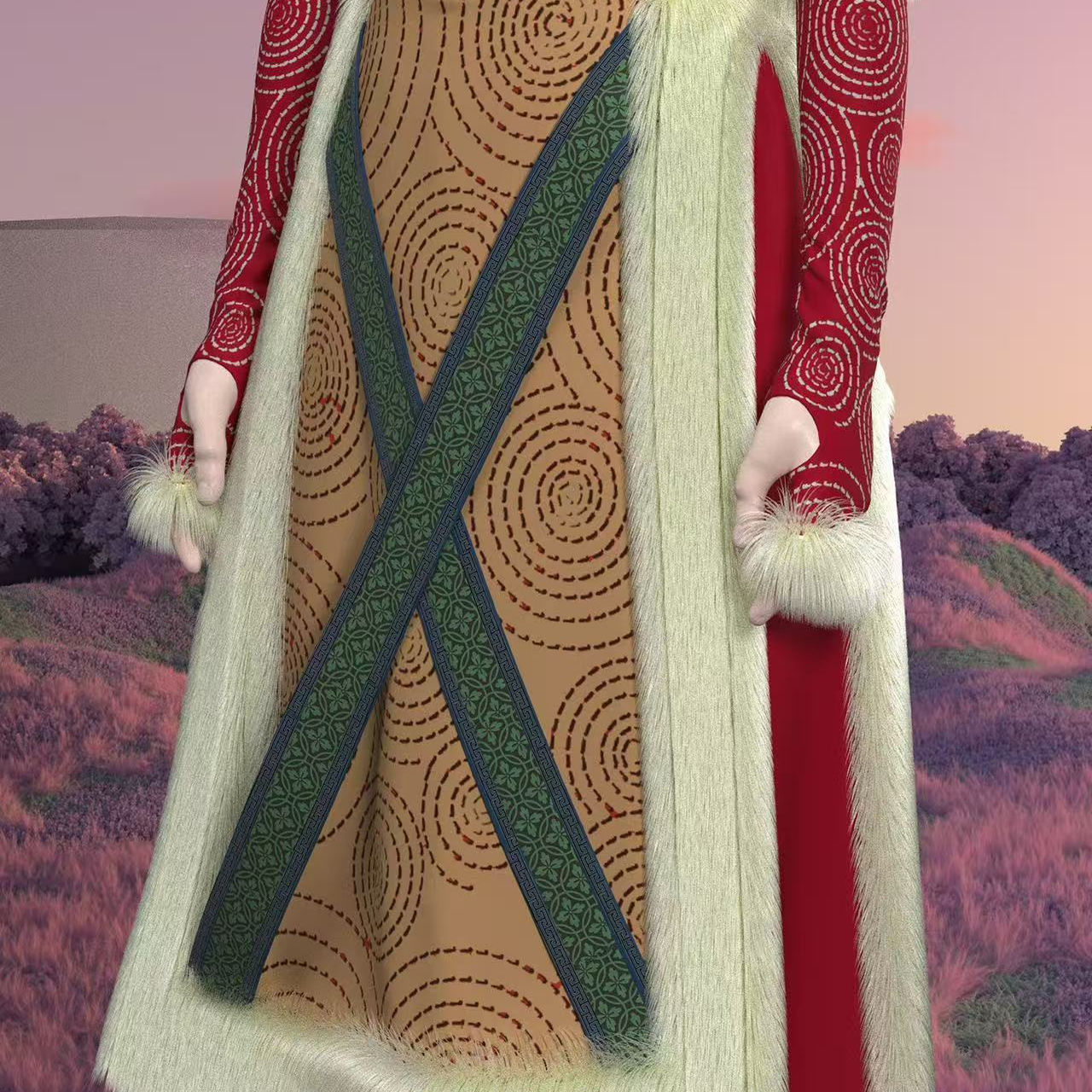 CLO3D代画服装模拟制版试衣走秀渲染图片虚拟服装场景建模Style3D - 图1