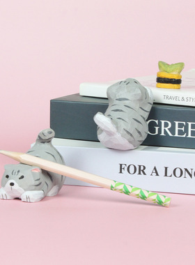 手工木雕猫木制工艺品小猫跨境猫咪文创手办原创桌面车载摆件定制