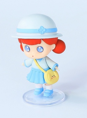 超萌校服背包小女孩可爱滴胶玩偶摆件可爱卡通娃娃蛋糕装饰玩偶