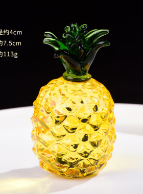 琉璃南瓜桃子梨草莓小摆台迷你家居办公室装饰品水晶仿真水果摆件