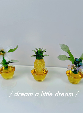 淄博琉璃鸢尾花盆栽小摆件纯手工艺品多肉家居饰品桌面办公桌仿真