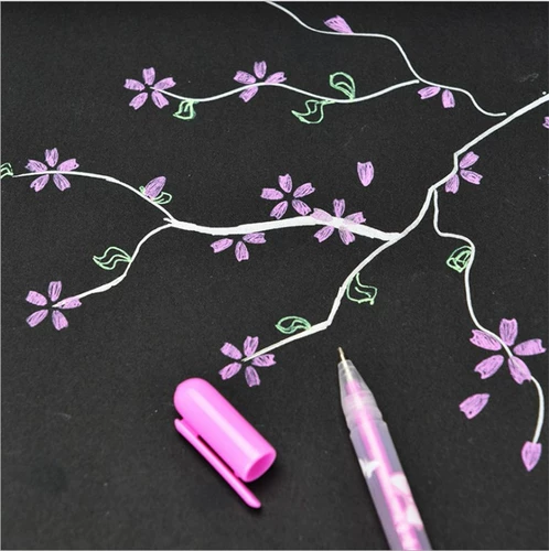 Кожаный фотоальбом, гуашь для письма, флуоресцентный серебристо-белый хайлайтер, 0.7mm, DIY, планировщик, золото и серебро