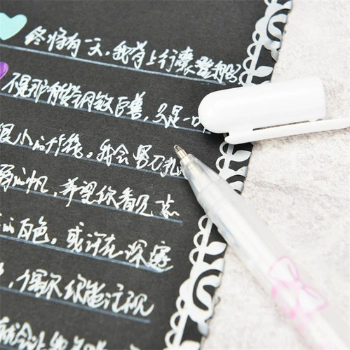 Кожаный фотоальбом, гуашь для письма, флуоресцентный серебристо-белый хайлайтер, 0.7mm, DIY, планировщик, золото и серебро