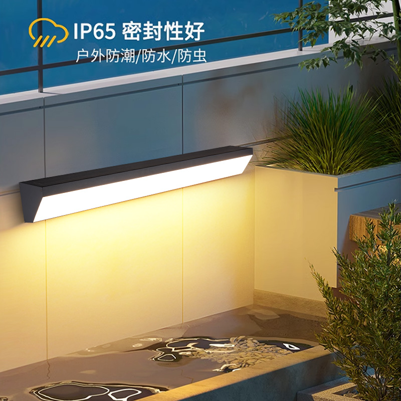 太阳能户外门口室外别墅门柱防水车库免布线庭院人体感应超亮壁灯 - 图2