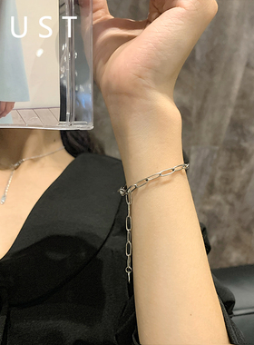 日韩风ins轻奢女式钛钢银色手链