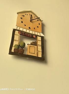 时光小屋静音挂钟治愈系文艺简约时钟文创挂墙钟表钟表发光氛围钟