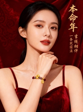【己开】2026本命年红色手绳太岁红绳手链女属马年999银好运礼物