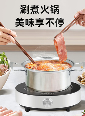 便携式户外电磁炉宿舍一人食小火锅小型车载旅行露营电磁炉迷你型