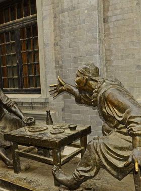 石膏民国喝酒复古怀旧风摆件定制