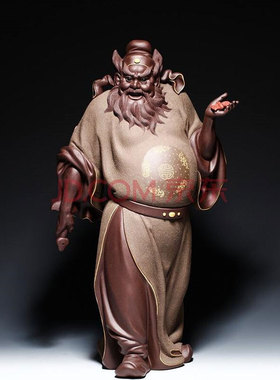 石膏钟馗捉鬼黑白无常雕像阎王爷