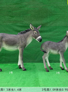 定制小毛驴雕塑玻璃钢彩绘写实像