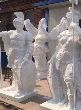 石膏欧式风武士雕像庭院摆件定制