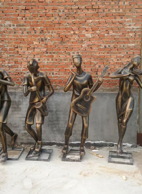 婚礼切面吹拉弹唱抽象人物雕塑像