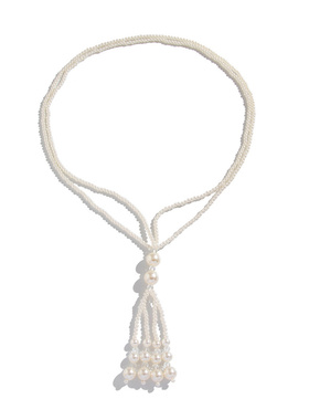 欧美跨境饰品气质仿珍珠流苏长款