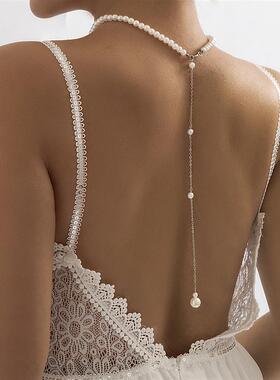 欧美跨境饰品简约几何串珠身体链