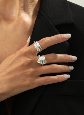 欧美跨境甜酷ins风敲打纹爱心食