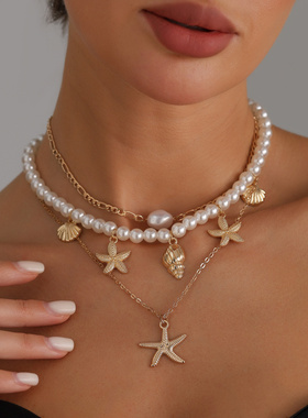 欧美跨境饰品海洋元素海星吊坠