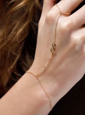 新品欧美跨境街拍连指手链幸运8