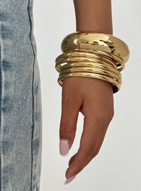 欧美跨境ins光面圆环手饰品简约