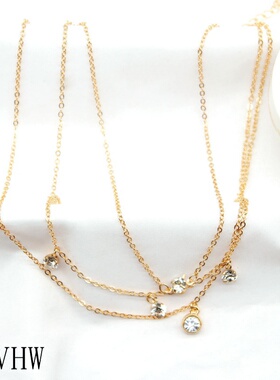 欧美时尚饰品简约大众方层次水钻