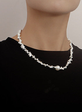 欧美跨境饰品碎银几两几何不规则