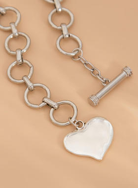 欧美跨境熔岩不规则爱心形吊坠