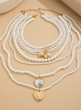 欧美necklace跨境项饰品ins爱心