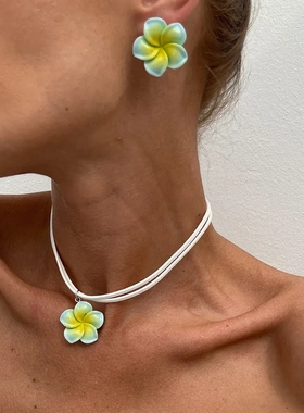 欧美跨境简约ins风花瓣吊坠项饰