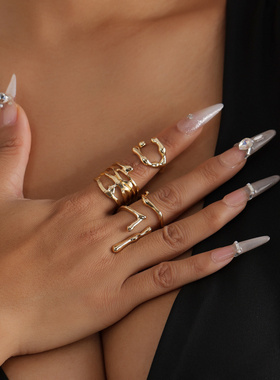 欧美跨境饰品时尚不规则熔岩可调