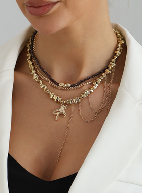 欧美跨境饰品复古vintage多层叠