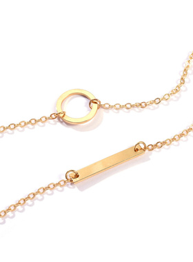 欧美跨境流行项饰圆环一字金属棒