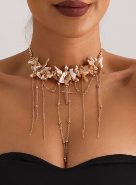 欧美跨境饰品不规则贝壳流苏