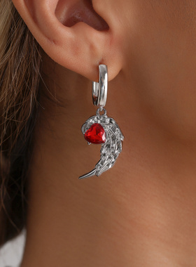 欧美跨境饰品暗黑系镶嵌红宝石恶