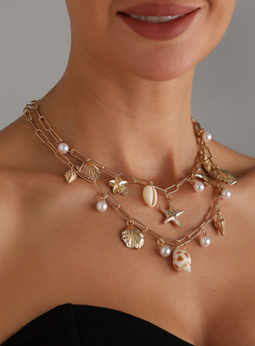 欧美跨境饰品海星风项链女海滩