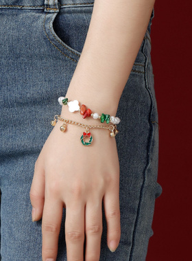 欧美跨境饰品圣诞节元素珍珠手饰