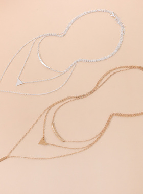 欧美跨境饰品时尚街拍弯管三角