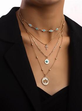 欧美跨境饰品时尚ins多层小孔链