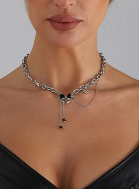 欧美跨境饰品暗黑少女系爱心蝴蝶