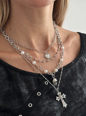 欧美跨境饰品朋克满钻十字架吊坠