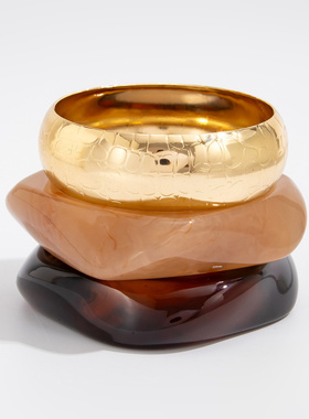 欧美跨境时尚个性叠搭光面ins手