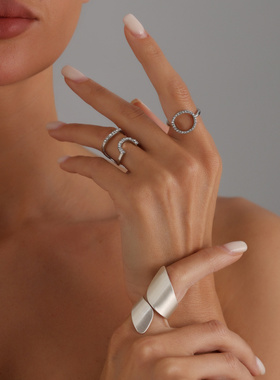 欧美跨境饰品ins小众金属质感下