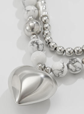 欧美INS跨境简约爱心形吊坠项链