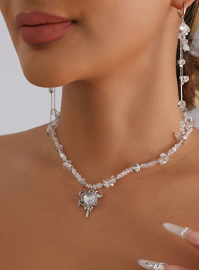 欧美跨境饰品镂空爱心不规则人造