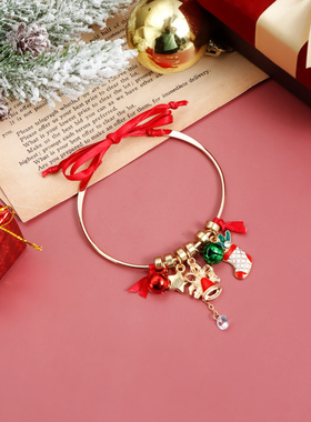 欧美跨境饰品圣诞节手环铃铛圣诞