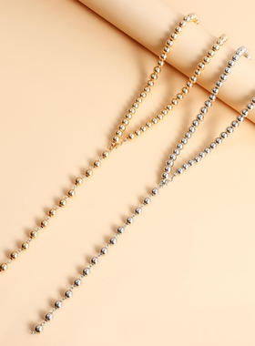 欧美跨境饰品复古圆珠链条串珠