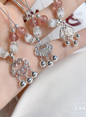 星禧银饰 原创多巴胺纯银平安锁项链990足银女生锁骨链轻奢生日礼